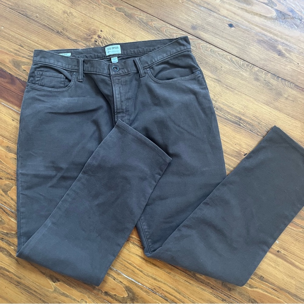 Todd Snyder Brown 5 Pocket Cotton Blend Slim Fit Pants 34 x 34